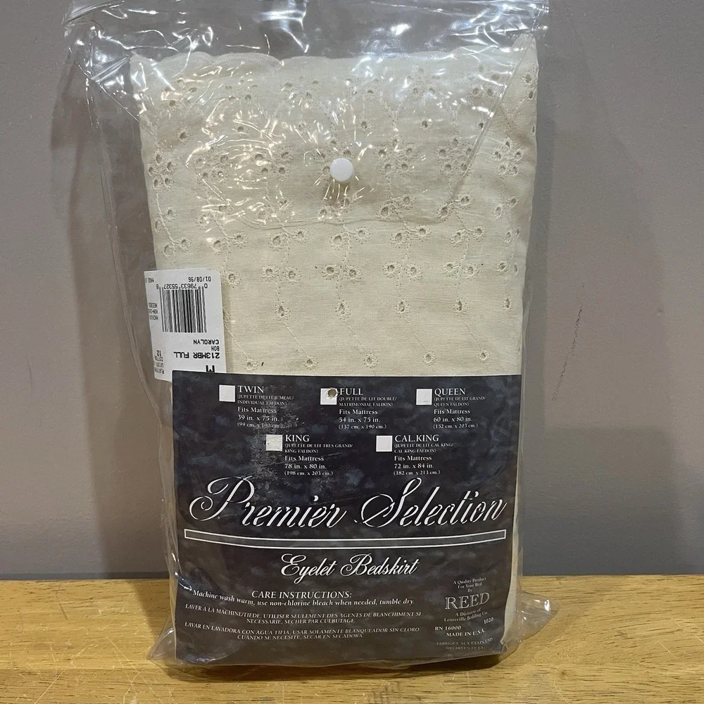 Reed Premier‎ Selection Full Eyelet Bedskirt Cream Country Cottage